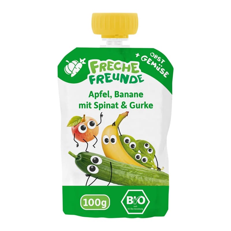 Freche Freunde BIO Quetschie Apfel, Banane, Spinat & Gurke