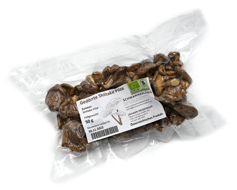BIO Shiitake Pilze gedörrt