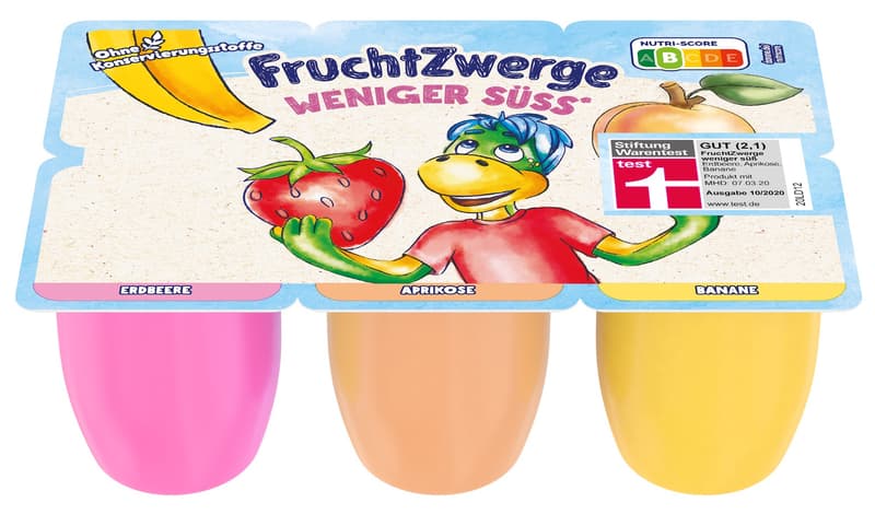 Danone FruchtZwerge Weniger Süß Erdbeere/Aprikose/Banane 6x50g