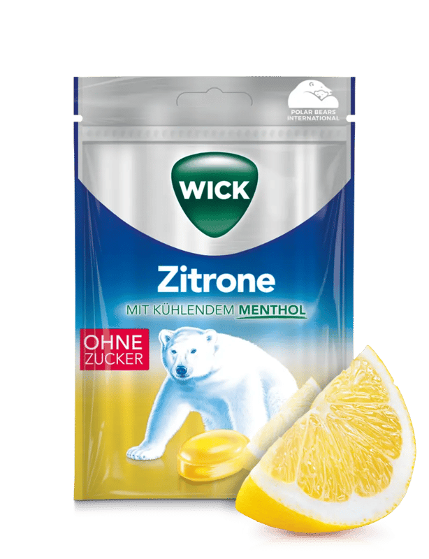 Wick without sugar lemon menthol