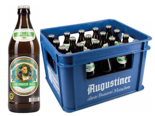 Augustiner Hell in a box of 20 (0.5l returnable)