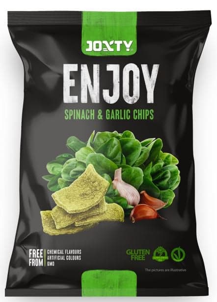 ENJOY CHIPS Potato chips Spinat und Knoblauch glutenfrei