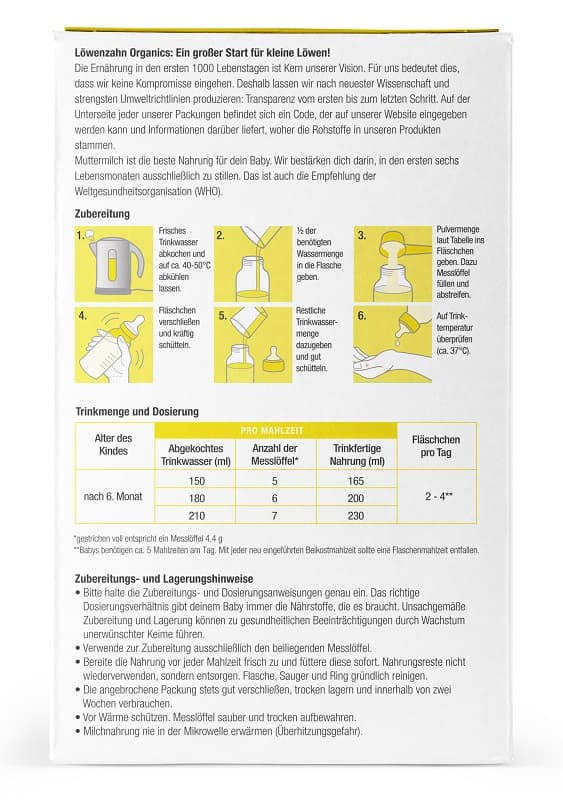 Löwenzahn Organics BIO Folgemilch 6+ Monate Ziegenmilch