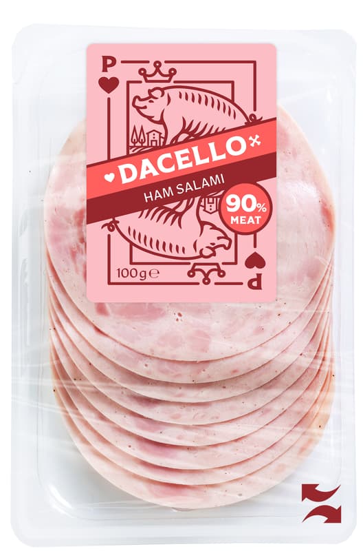 Dacello Schinkenwurst geschnitten