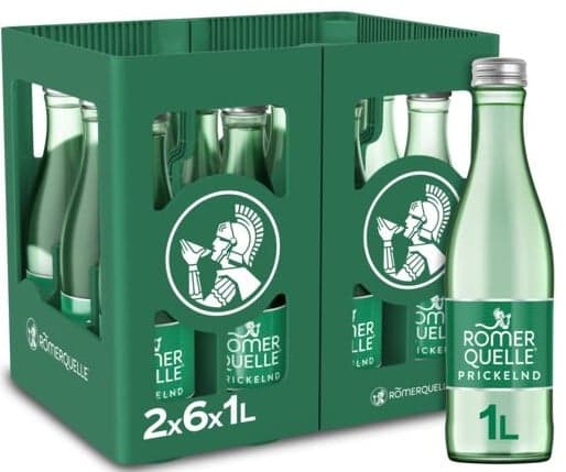 Römerquelle sparkling 12-bottle crate (1l returnable)