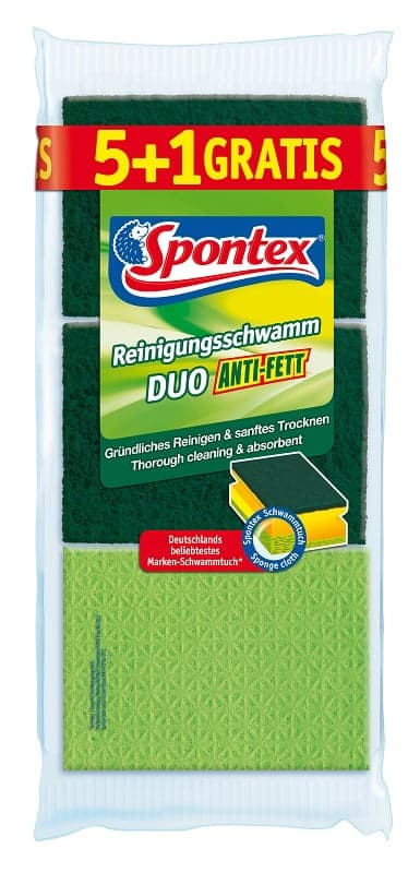Spontex Cleaning Sponge Duo Anti-Fat 5+1