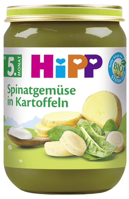 HiPP BIO Spinatgemüse in Kartoffeln, ab dem 5. Monat