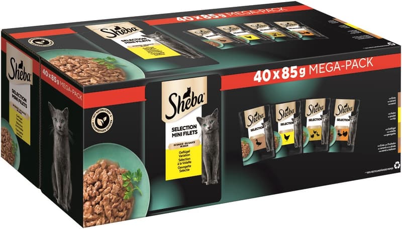Sheba Selection in Sauce Geflügel Variation 4 Sorten (40x85g)