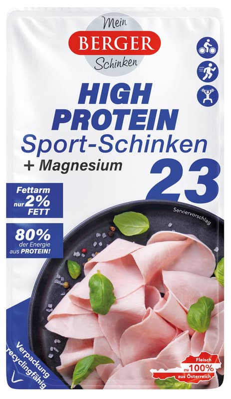 Berger High Protein Sportschinken geschnitten