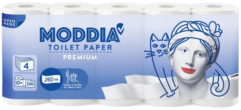 Moddia Toilet Paper 10 rolls 180 sheets 4ply