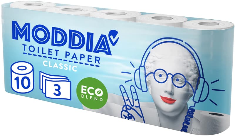 Moddia Toilet Paper 10 rolls 200 sheets 3ply HYBRID