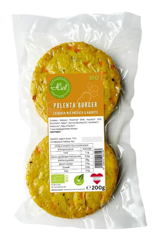 Hiel BIO Polenta Karotte Burger VEGAN