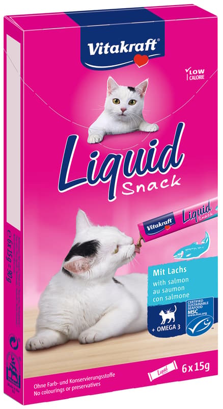Vitakraft Cat Liquid-Snack Salmon/Omega3 creamy licking snack