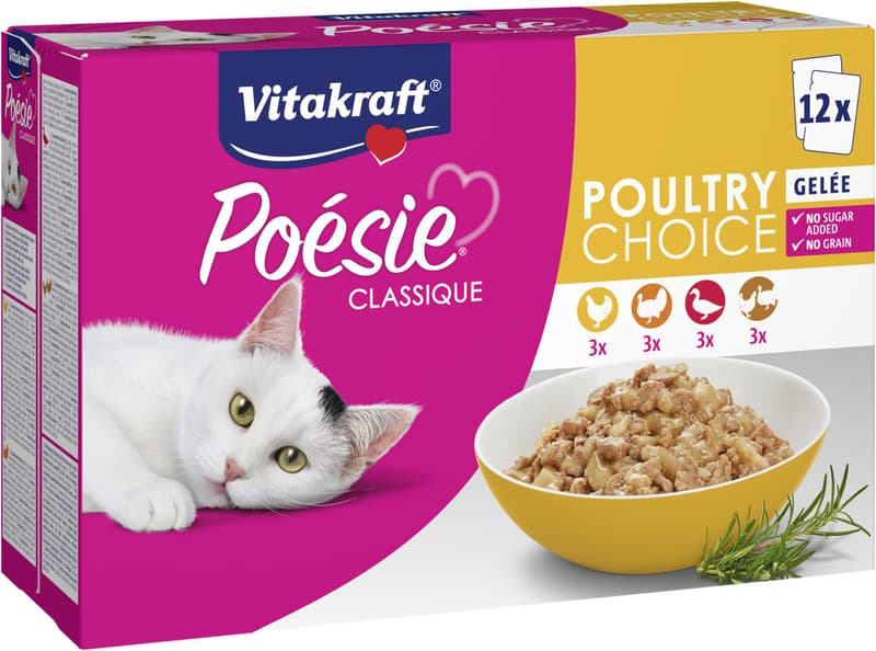 Vitakraft Frischebeutel Poesie Poultry in Gelee (12x85g)