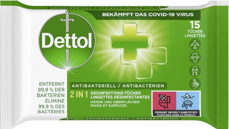 Dettol 2in1 DesinfektionsTücher für Hände und Oberflächen