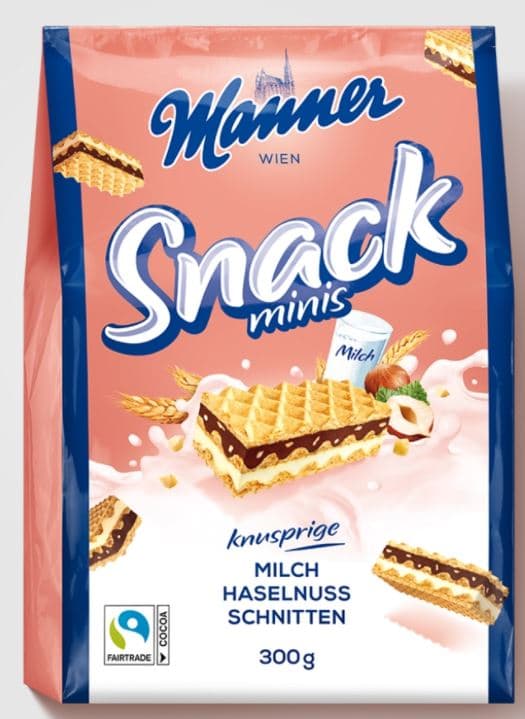 Manner Snack Minis Milch Haselnuss