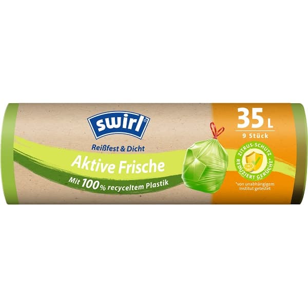 SWIRL Aktive Frische Zitrus-System Müllbeutel 35L, 9 Beutel