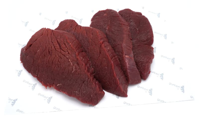 Esterhazy Hirsch Schnitzel geschnitten