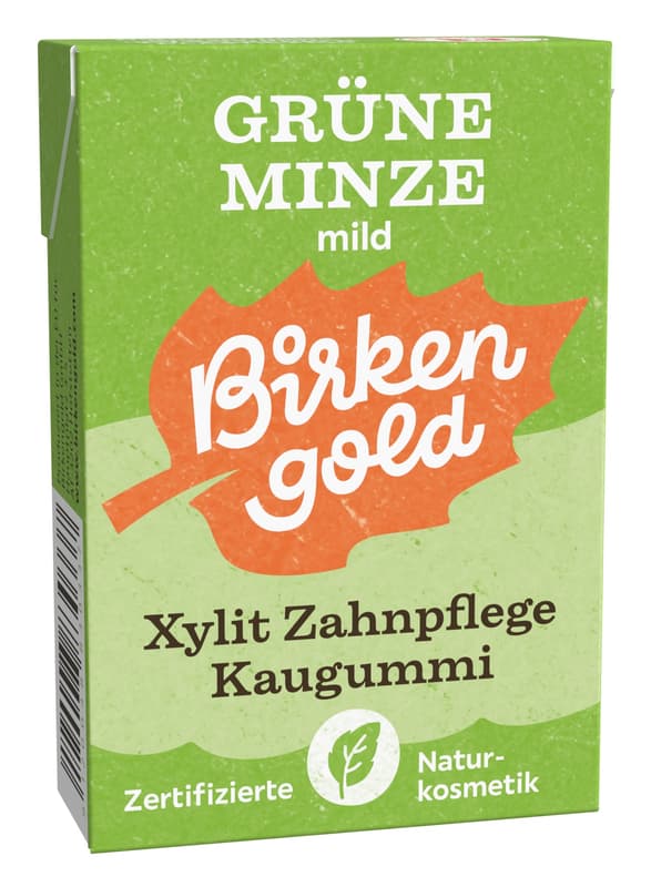 Birkengold Zahnpflege Natur Kaugummi Grüne Minze Mild