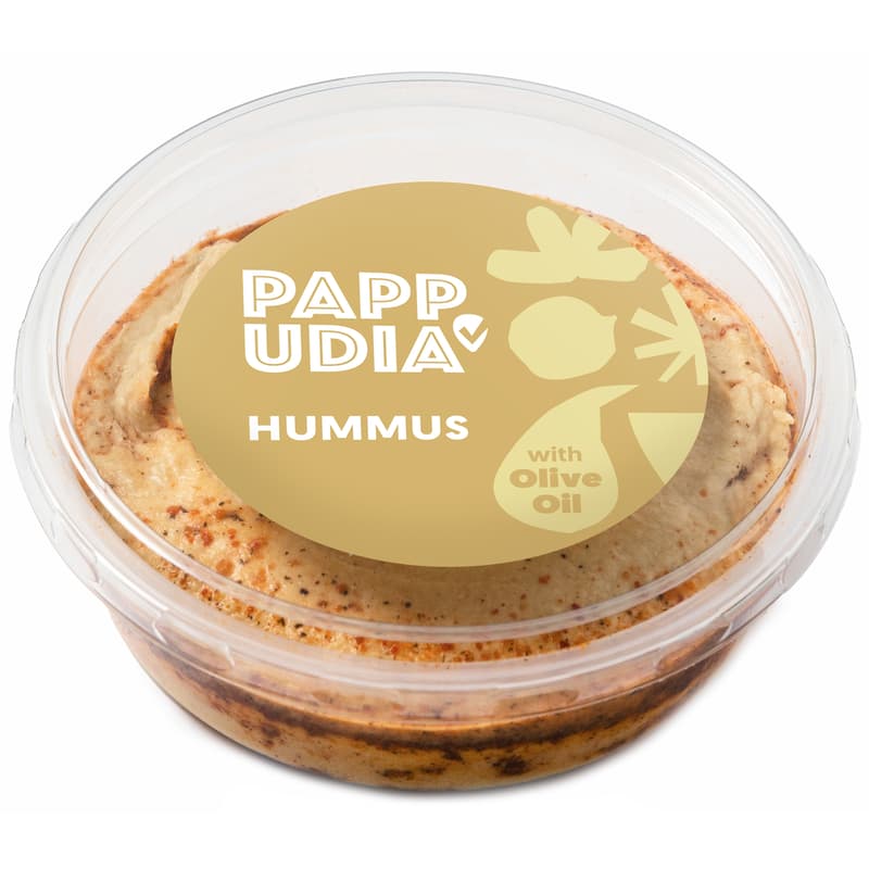Pappudia Hummus natur mit Kreuzkümmel und Olivenöl