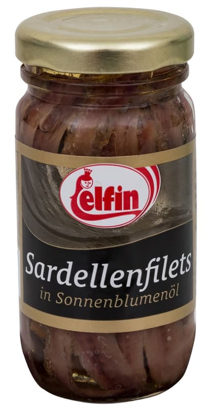 Elfin Anchovy Fillets in Sunflower Oil