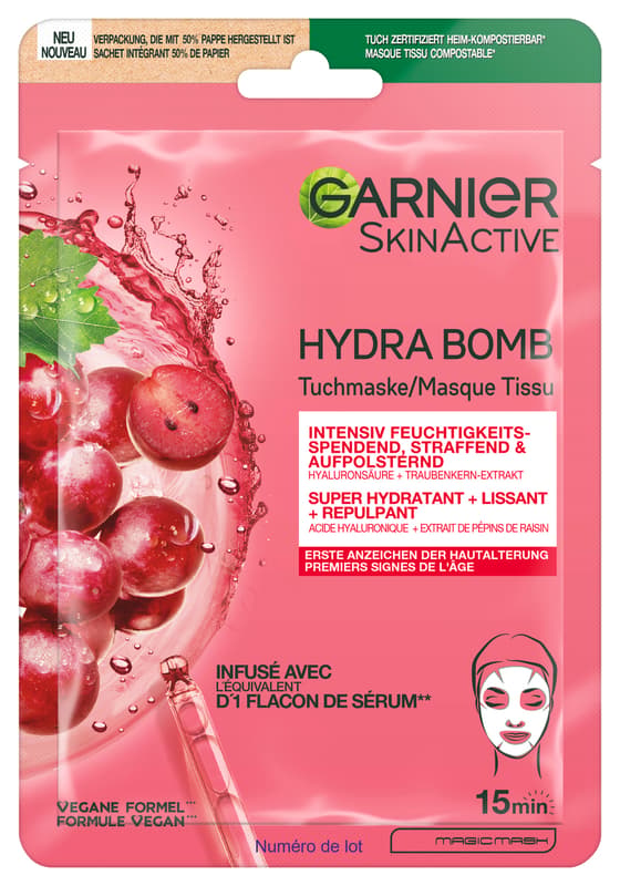 Garnier SkinActive Hydra Bomb Tuchmaske Traubenkern-Extrakt