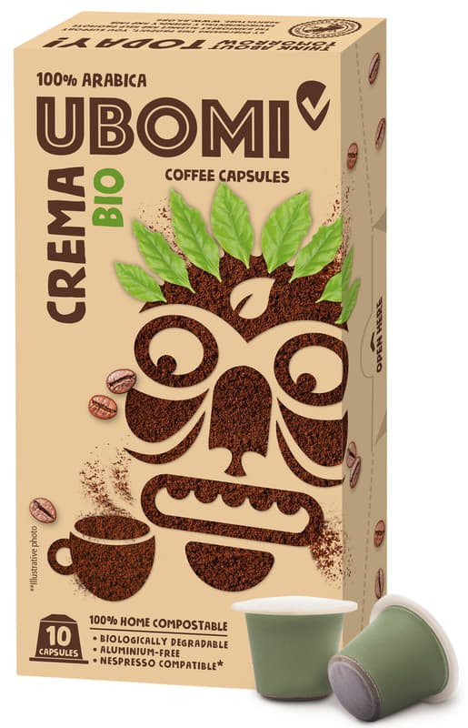 Ubomi BIO Caffe Crema 100% Arabica Kapseln - biologisch kompostierbar