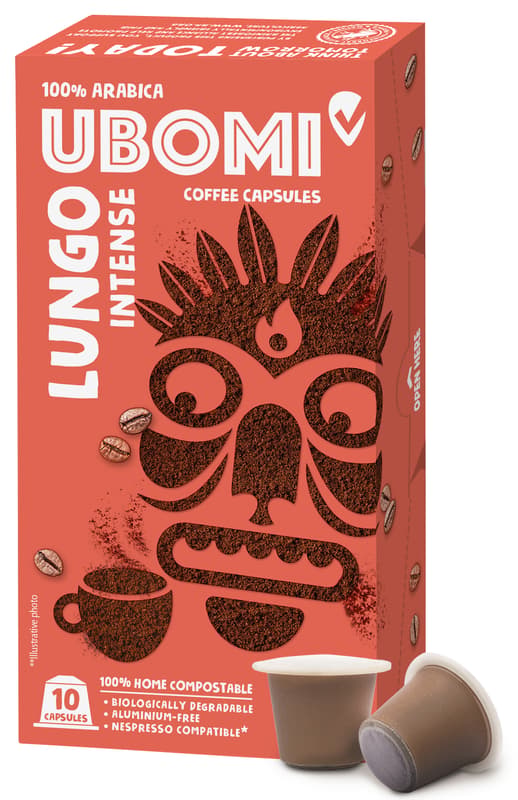 Ubomi Lungo Intense 100% Arabica Kapseln - biologisch kompostierbar