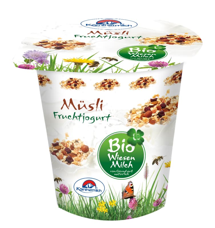 Kärntnermilch BIO Wiesenmilch Fruchtjogurt Müsli