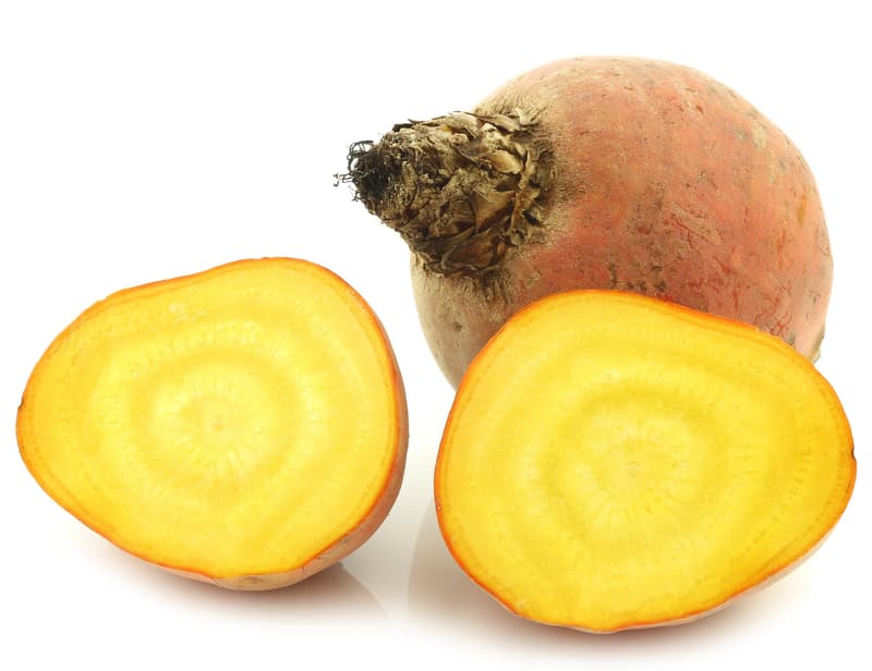 Yellow beets in a cup