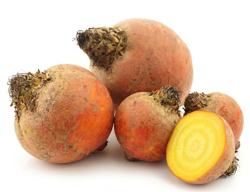 Yellow beets in a cup