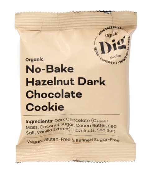 DIG BIO No-Bake Hazelnut Dark Chocolate Cookie glutenfrei