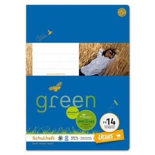 URSUS GREEN Heft FX14 A4 20 Blatt mit Rahmen kariert