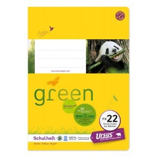 URSUS GREEN Heft FX22 A5 40 Blatt mit Rahmen liniert