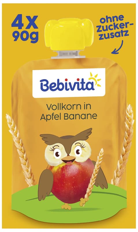 Bebivita Quetschbeutel´Kinder-Spaß Frucht und Getreide Vollkorn in Apfel-Banane
