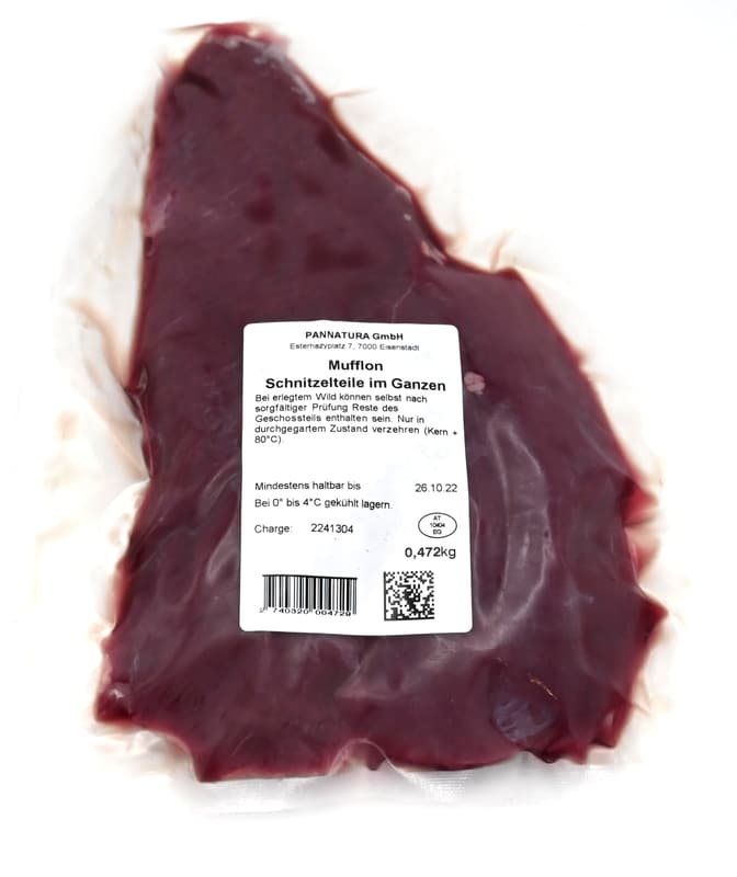 Esterhazy Mufflon Schnitzelfleisch am Stück (tiefgekühlt)