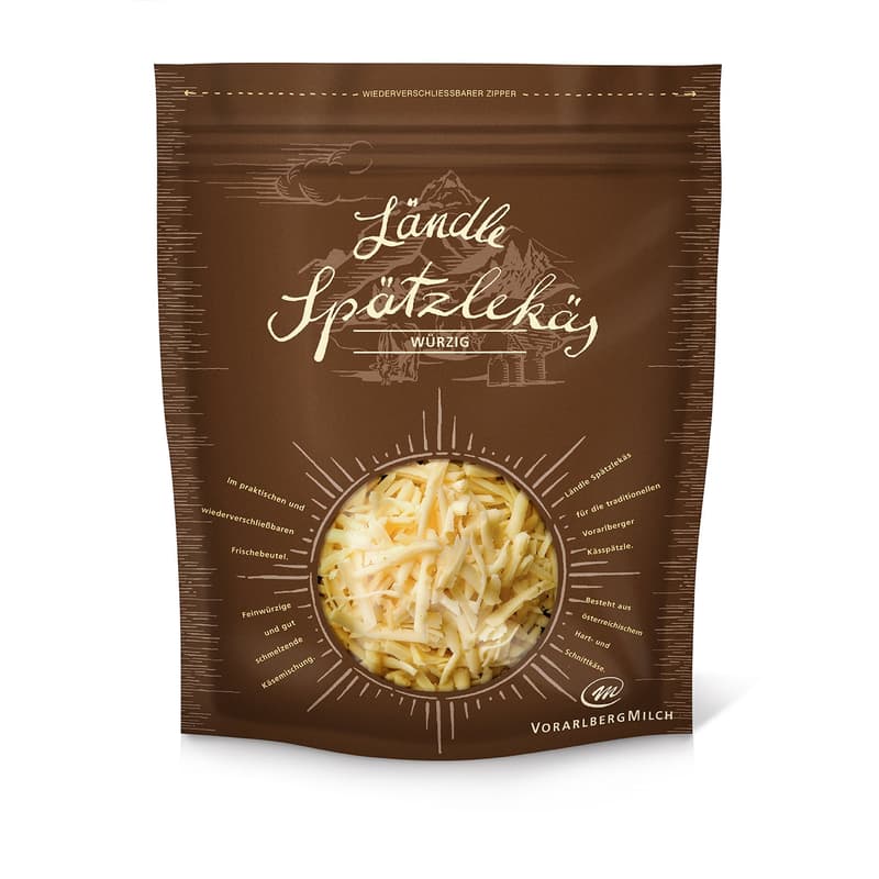 Ländle spaetzle cheese grated