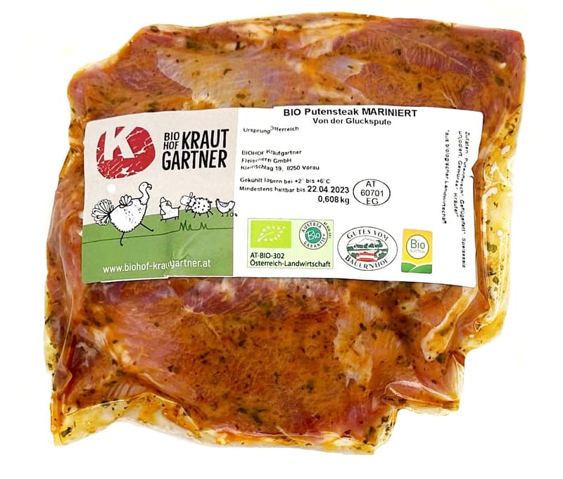 Krautgartner BIO Putensteak mariniert von der Glückspute