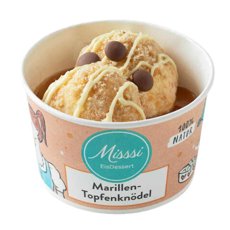 Misssi Alpeneis EisDessert Marillen-Topfenknödel (tiefgekühlt)