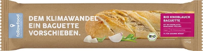 followfood organic garlic baguette vegan