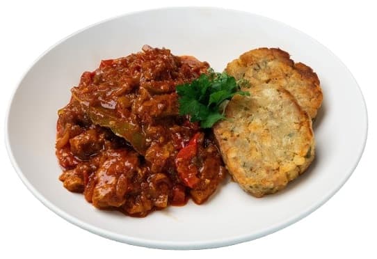 vegan goulash with dumplings