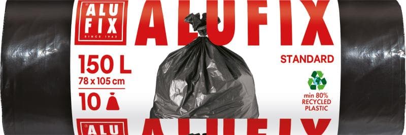 ALUFIX Garbage bags LDPE 78x105сm black 150L/10pcs