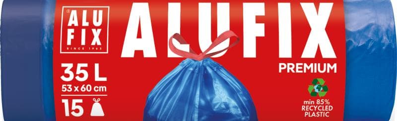 ALUFIX Garbage bags Drawstring LDPE 53x60cm blue 35L/15pcs 