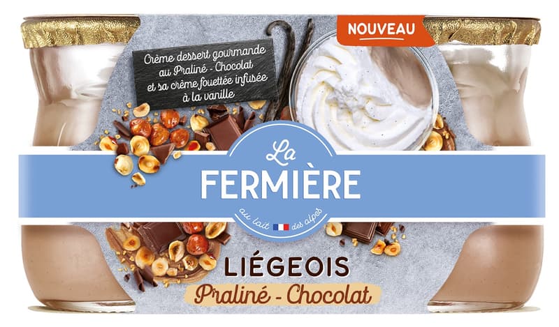 La Fermiere Praline-Haselnuss-Schokolade Milchdessert 2x120g