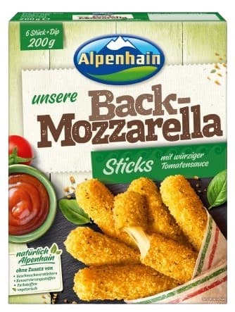 Alpenhain Back - Mozzarella Sticks mit Tomatendip