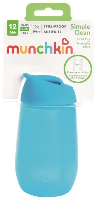 Munchkin Trinkflasche mit Strohalm Blau
