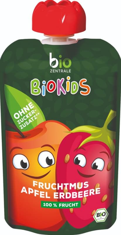 Biozentrale BIO Kids Fruchtmus Apfel-Erdbeere