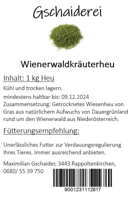 Gschaiderei Wienerwald Kräuterheu