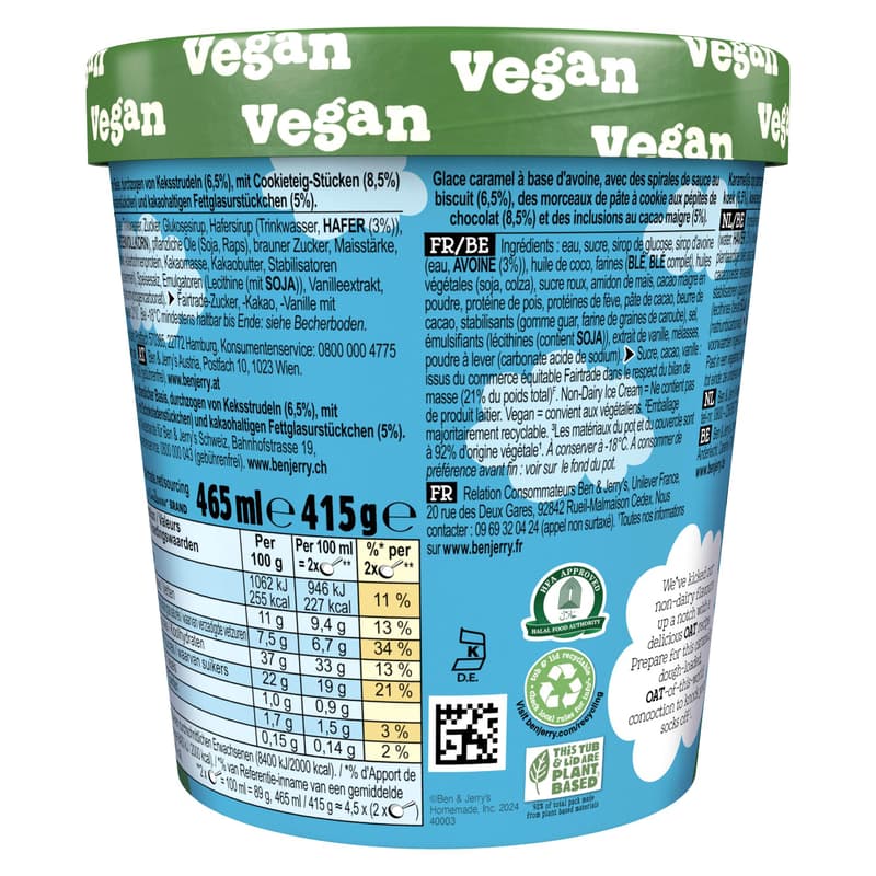 Ben & Jerry´s Cookies on Cookie Dough VEGAN (tiefgekühlt)