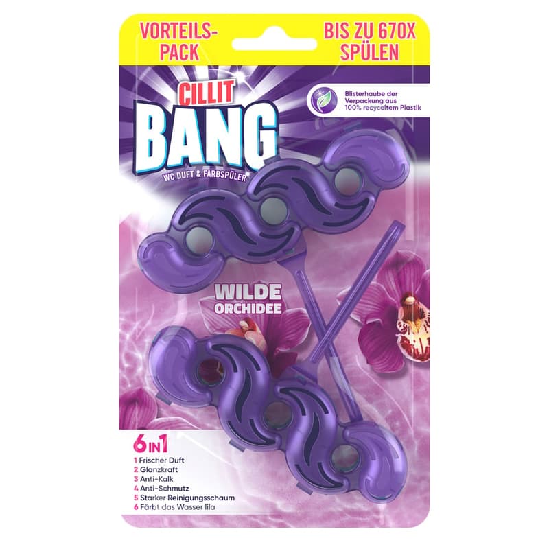 Cillit Bang WC Duft & Farbspüler Wilde Orchidee DUO